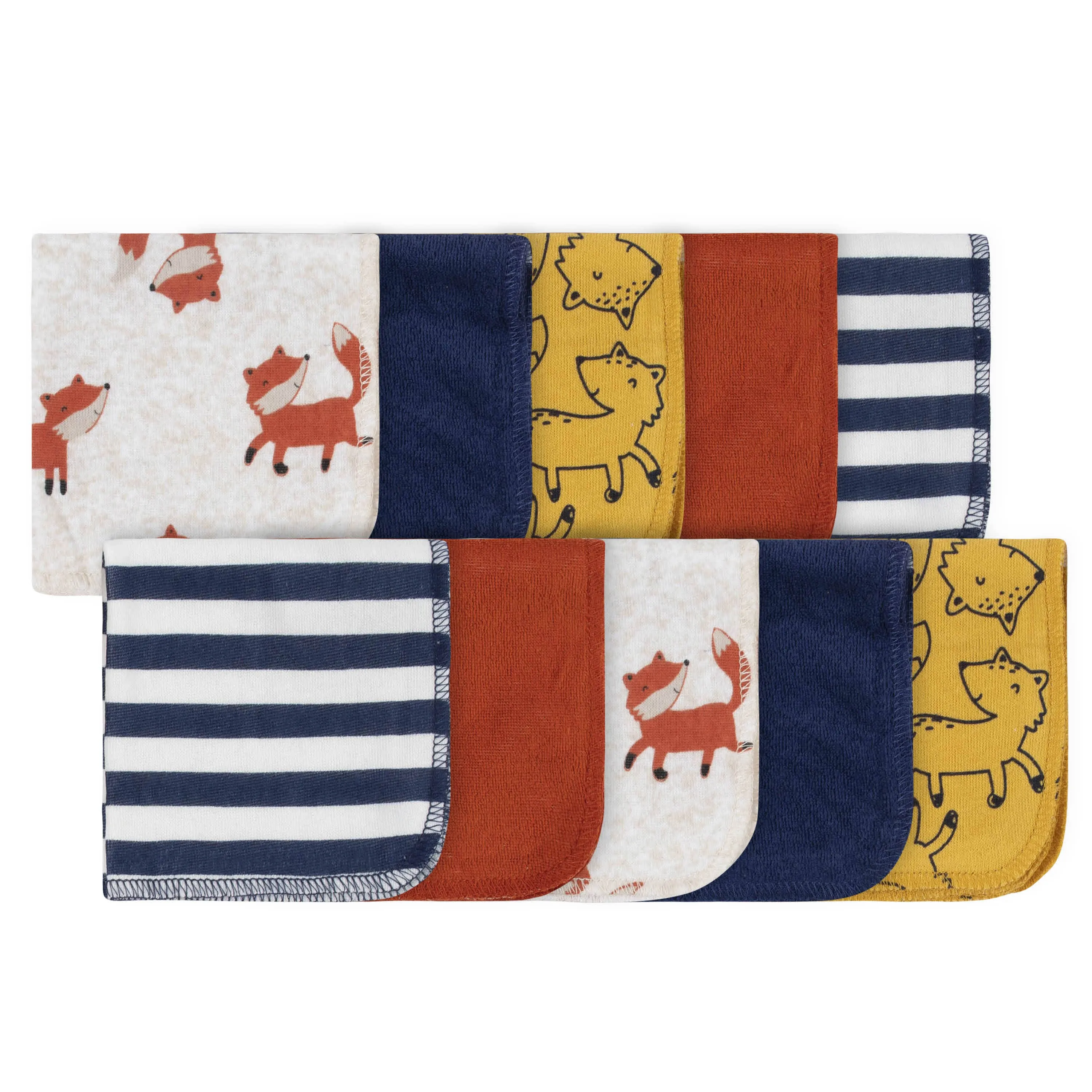 10-Pack Baby Boys Fox Washcloths