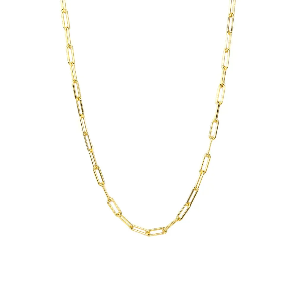 16" Small Link Chain Necklace in Gold