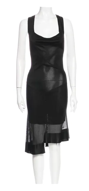 Alaia Black Sheer Criss Cross Dress