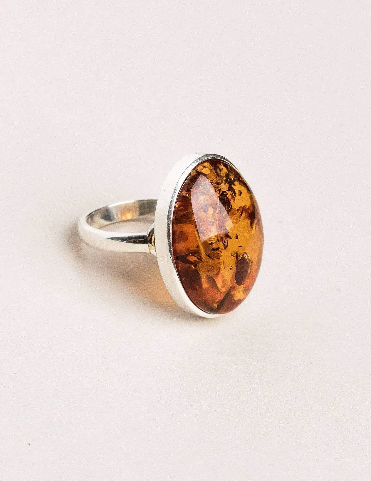 Amber Oval Ring - Size 9