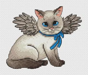 Angel Cat  - PDF Cross Stitch Pattern