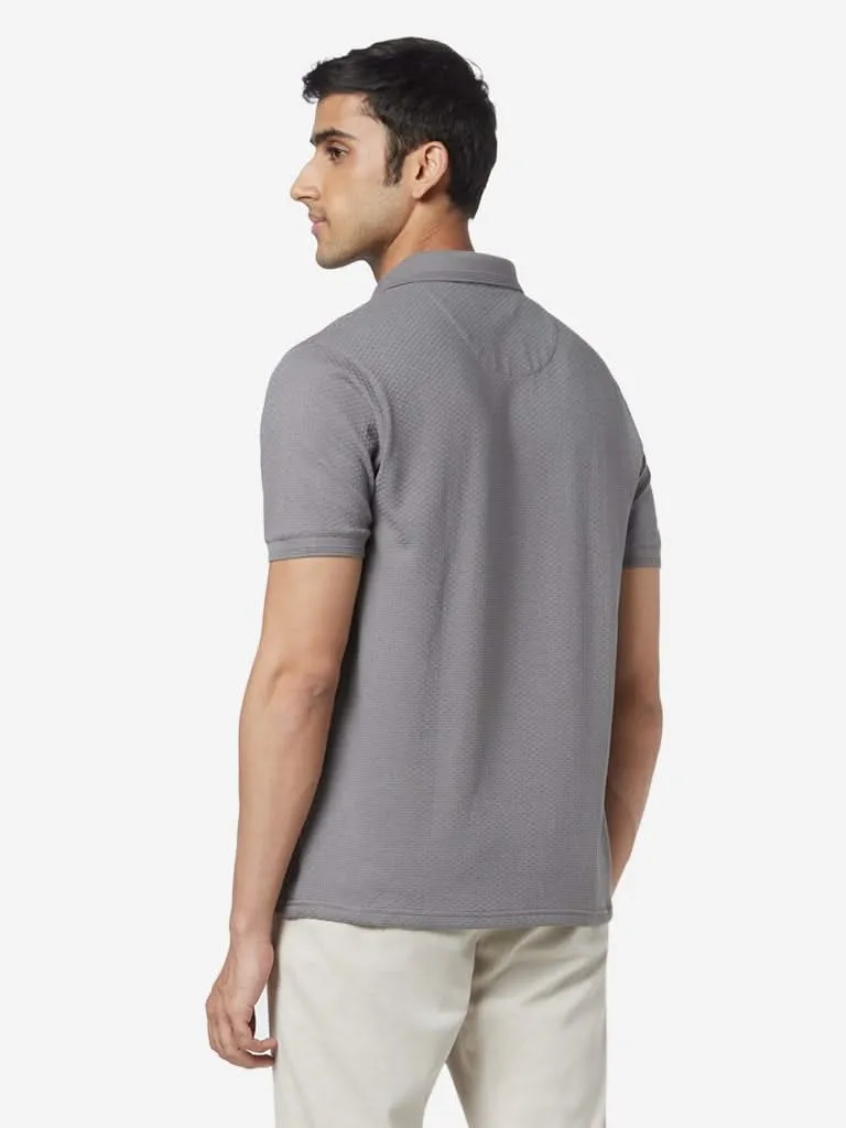 Ascot Light Grey Relaxed-Fit Polo T-Shirt