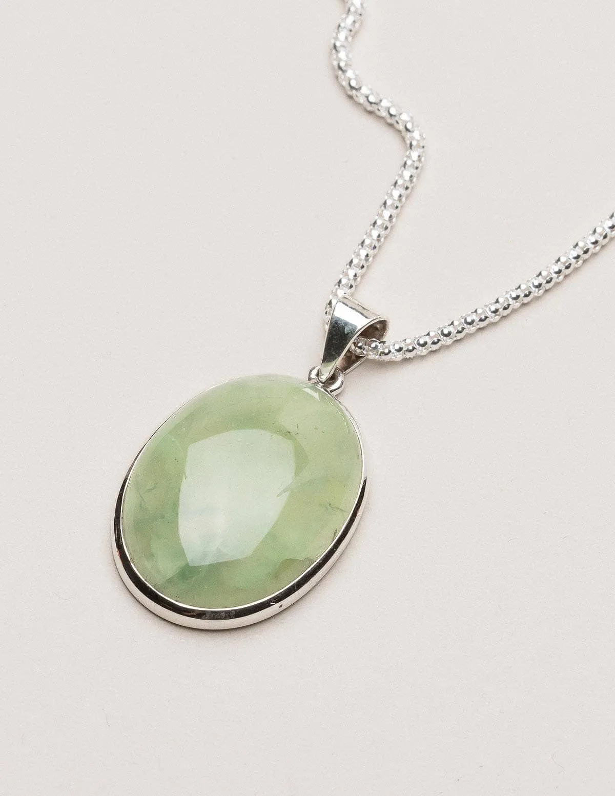 Australian Prehnite Oval Pendant