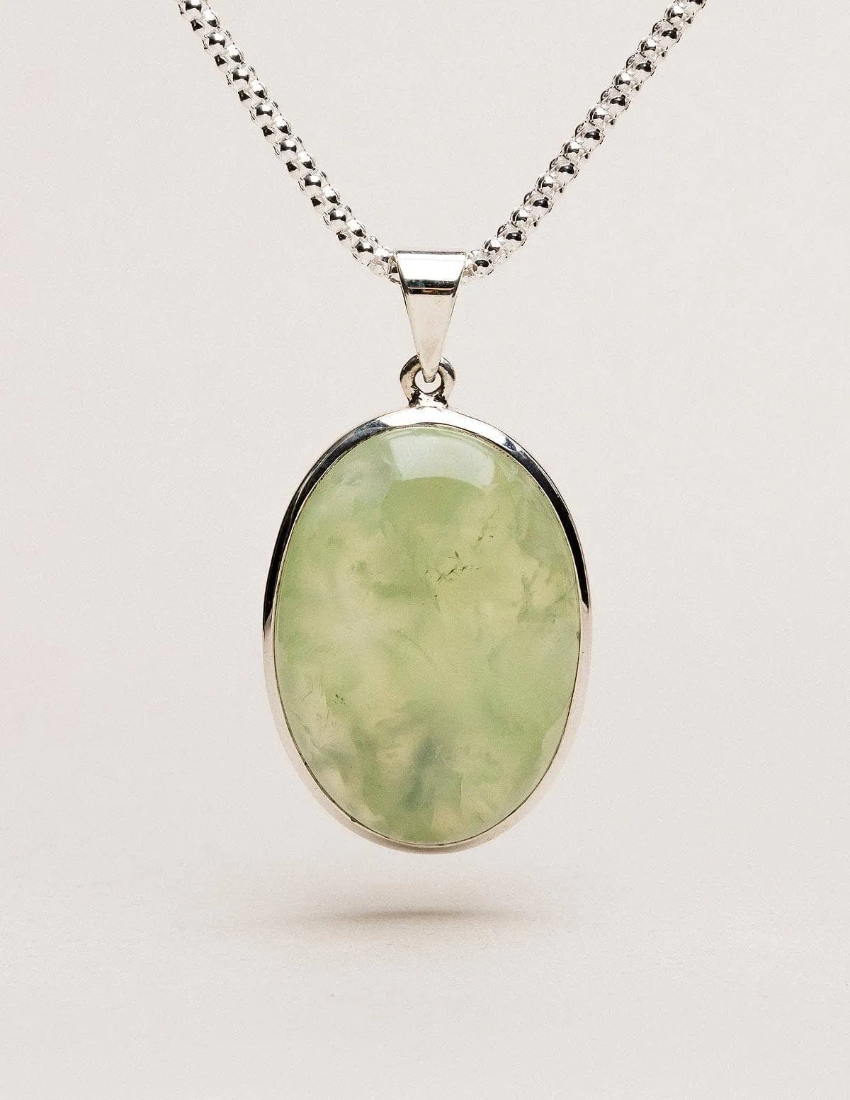 Australian Prehnite Oval Pendant