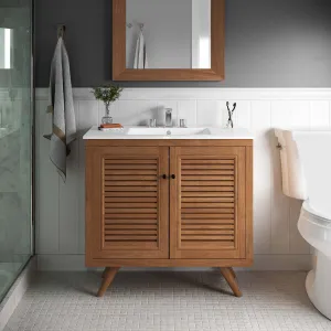 Birdie 36" Teak Wood Bathroom Vanity Cabinet (Sink Basin Not Included) by Modway