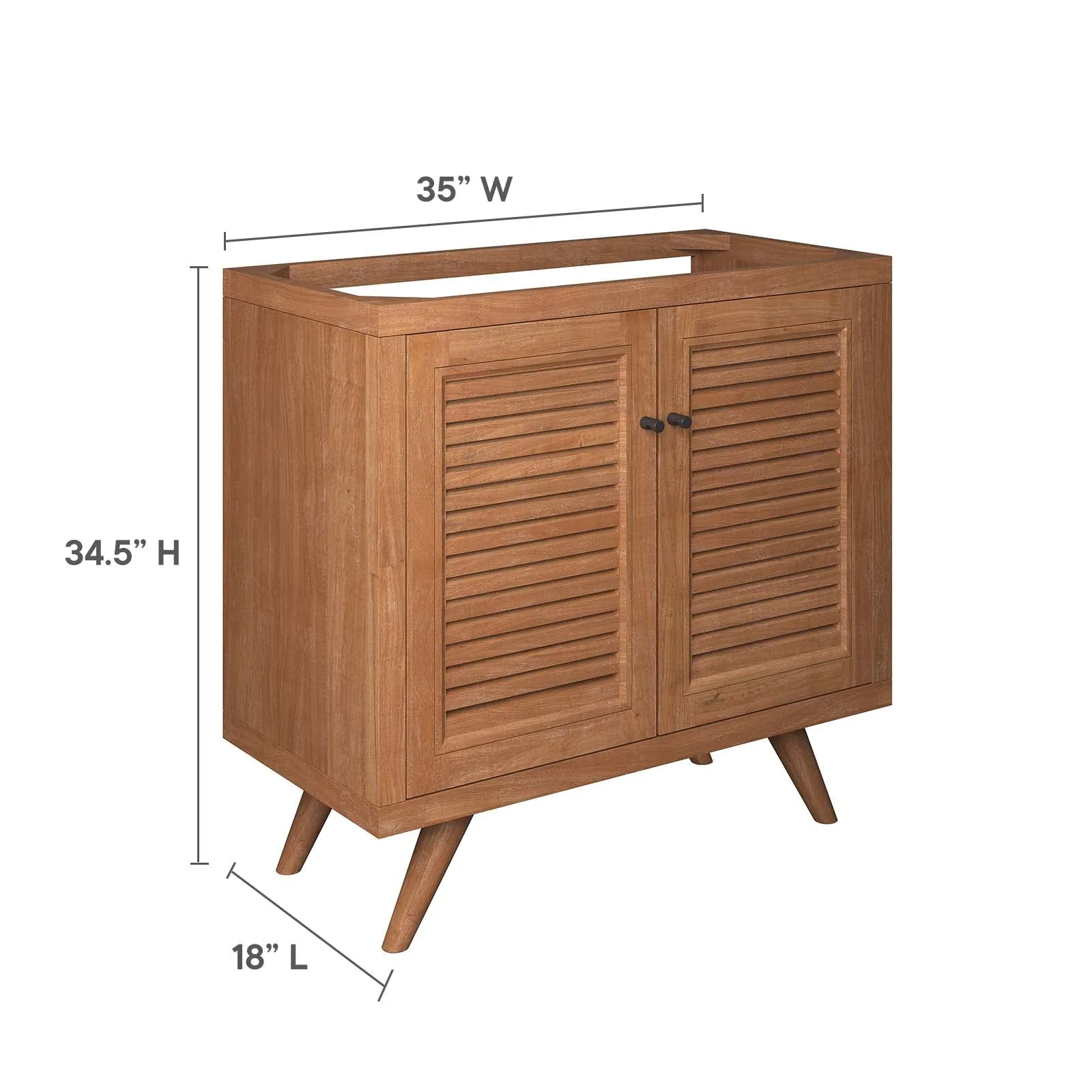 Birdie 36" Teak Wood Bathroom Vanity Cabinet (Sink Basin Not Included) by Modway