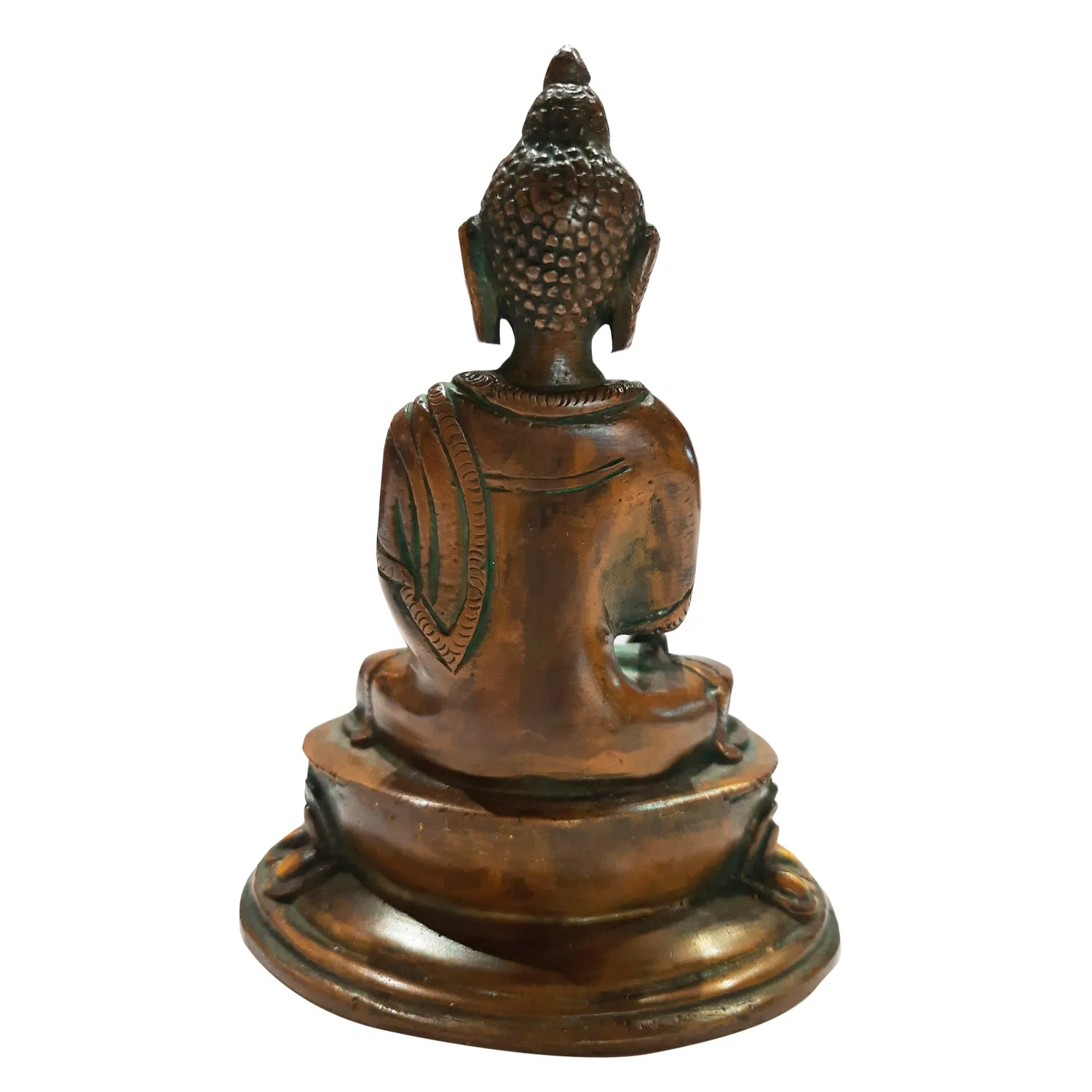 Brass Buddha Sitting on Oval Base 5 in