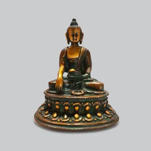 Brass Buddha Sitting on Oval Base 5 in