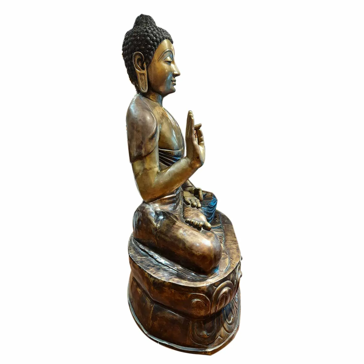 Brass Sitting Buddha in Two Tone Finish 70 in