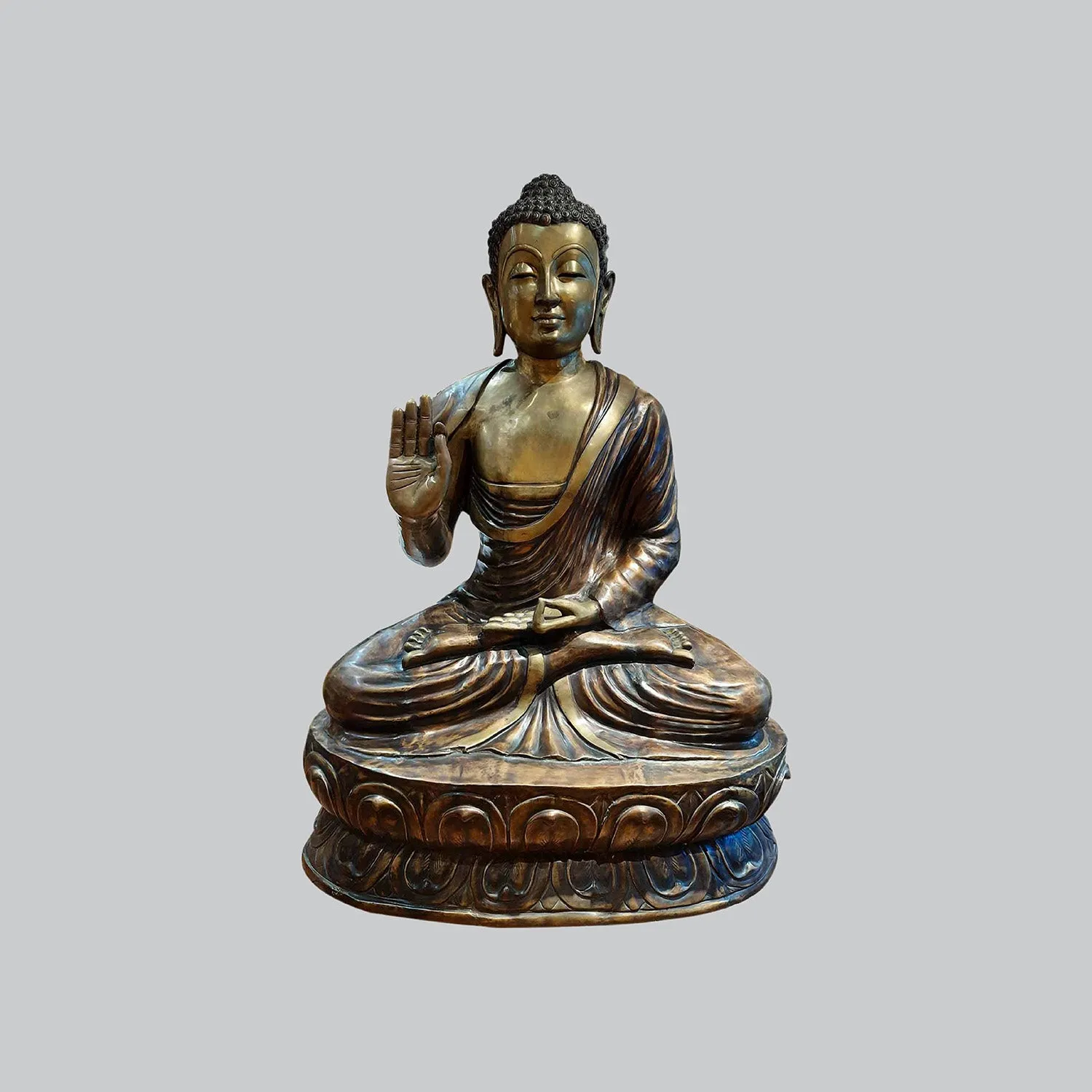 Brass Sitting Buddha in Two Tone Finish 70 in