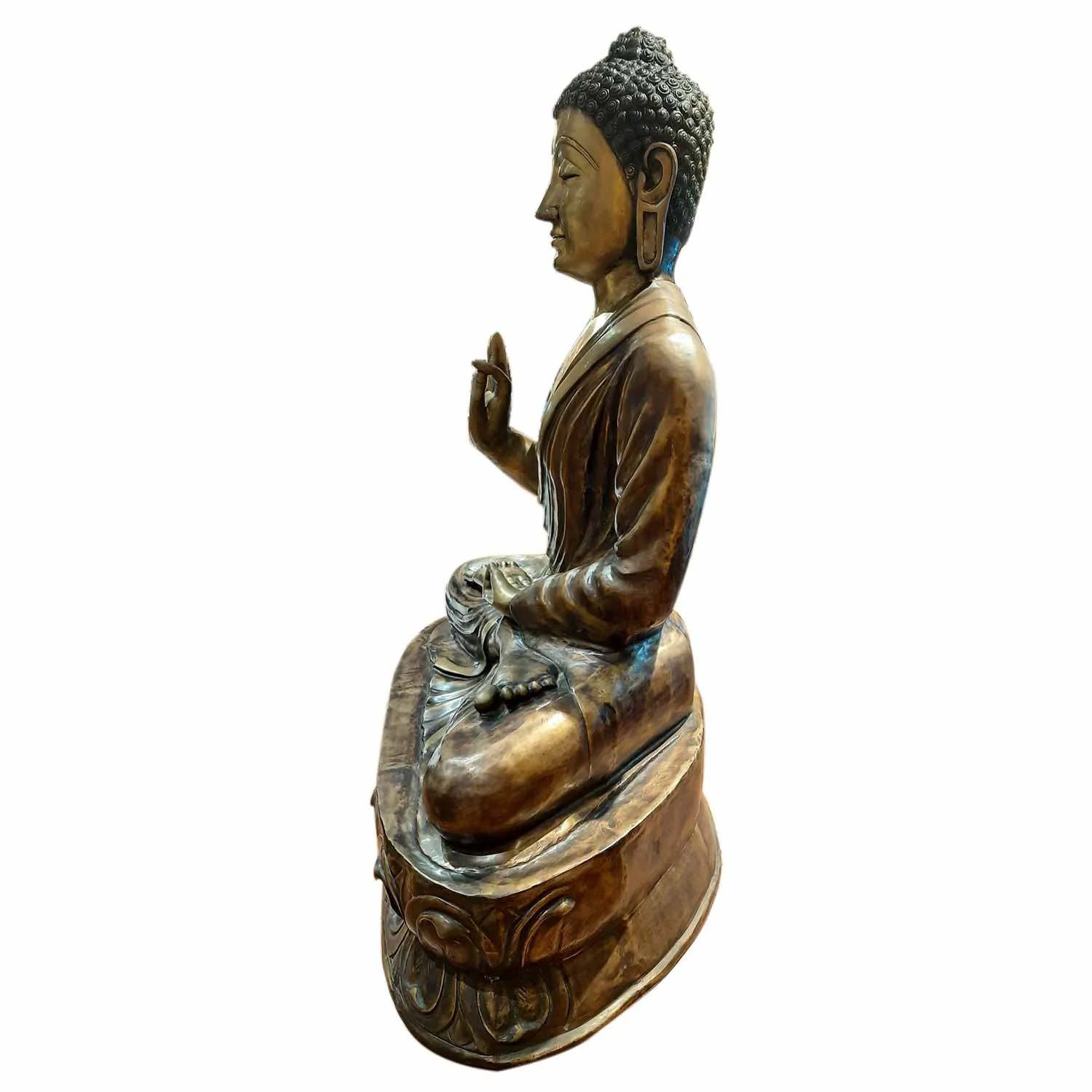 Brass Sitting Buddha in Two Tone Finish 70 in