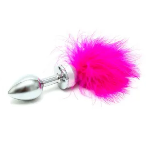 Butt Plug With Pink Feathers Small