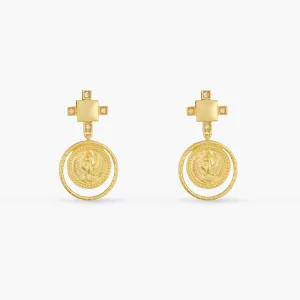 Citrine Scorpio Zodiac Gold Plated Silver Earrings