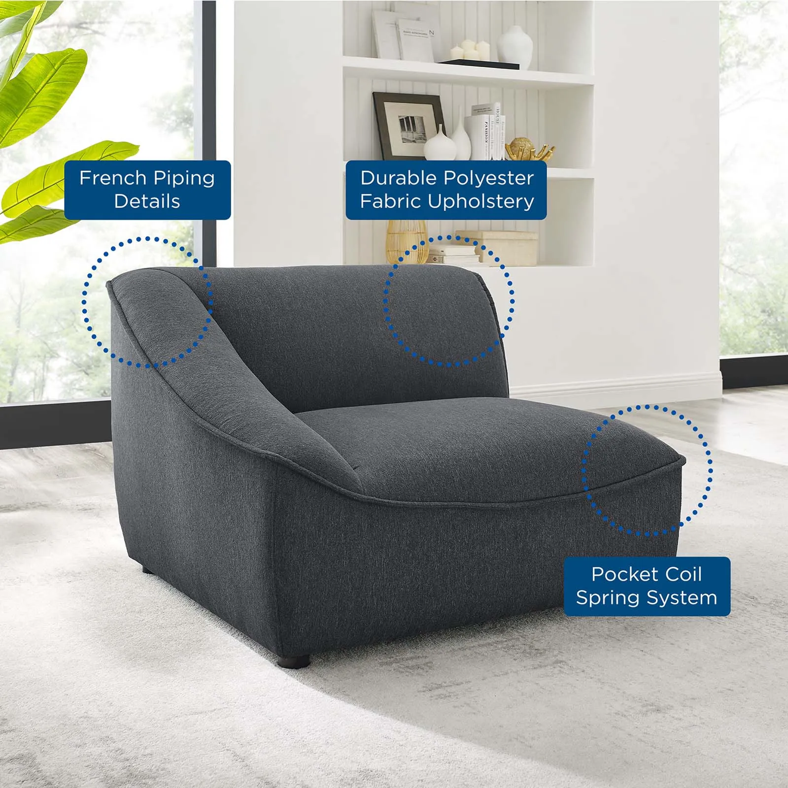 Comprise Left-Arm Sectional Sofa Chair by Modway