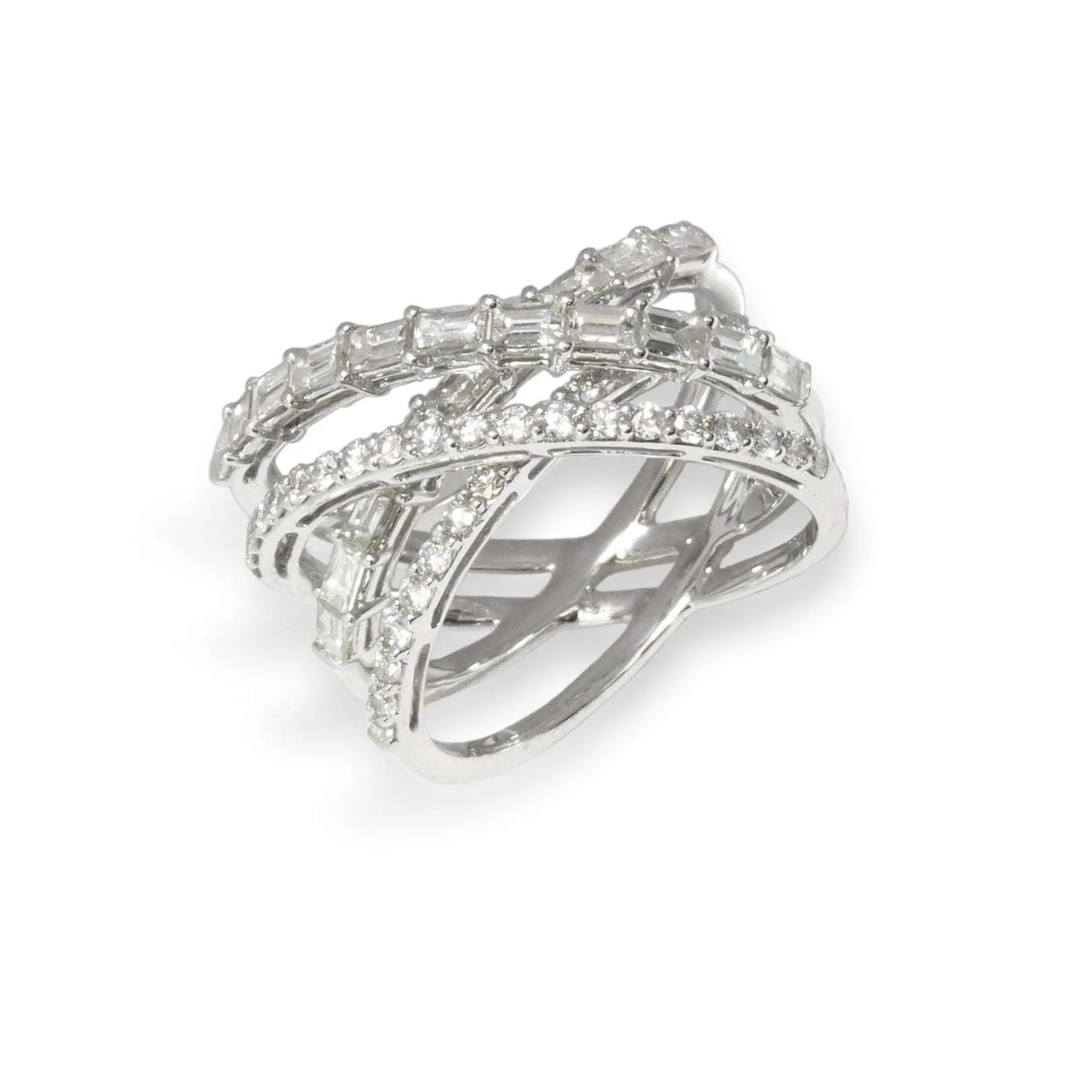 Criss-Cross Fancy Shape Diamond Ring