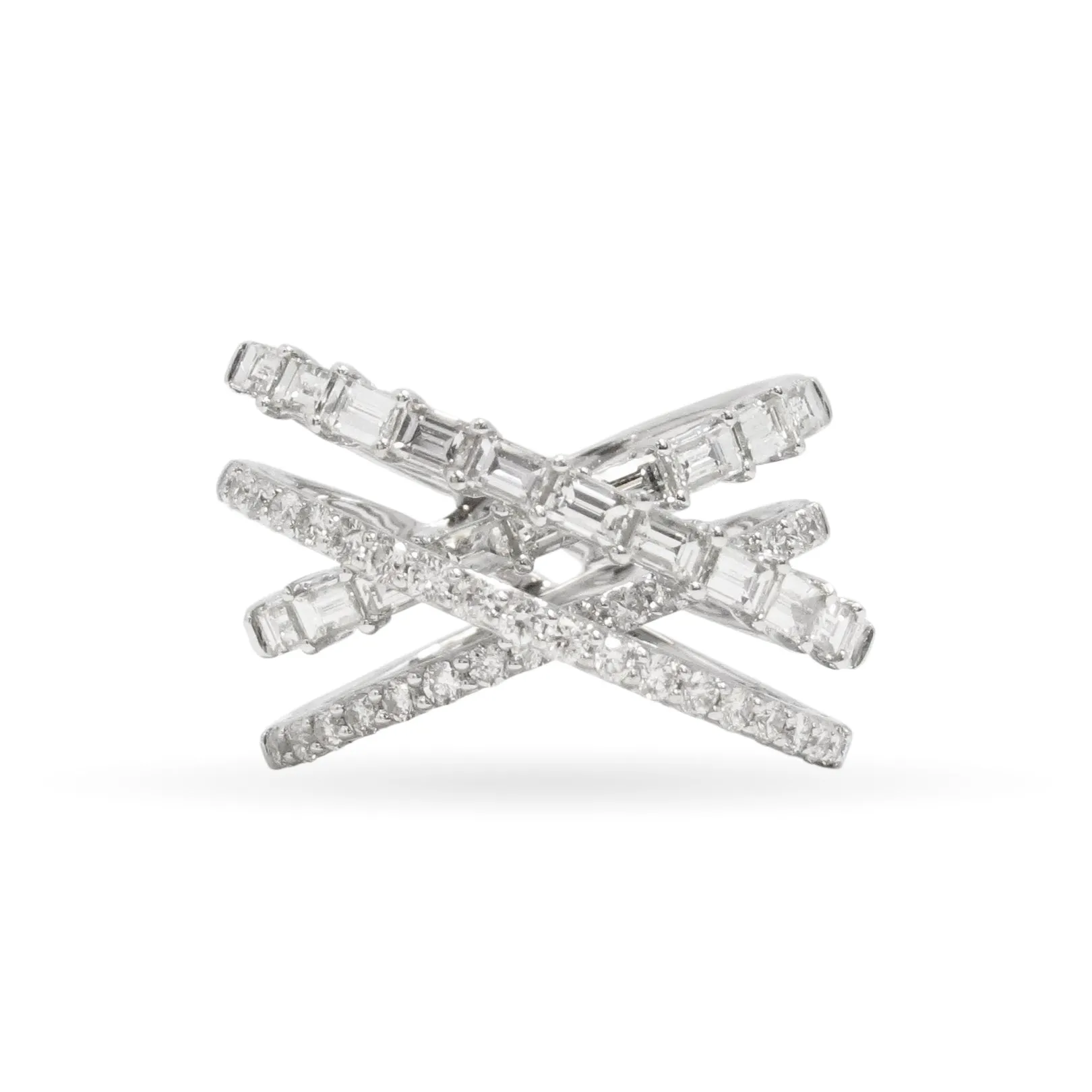 Criss-Cross Fancy Shape Diamond Ring