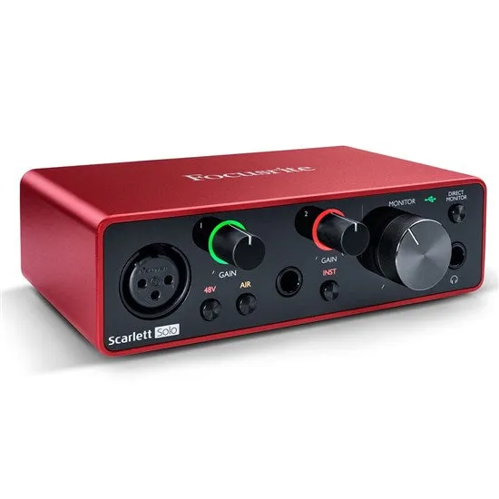 Focusrite Scarlett Solo Gen 3 2-in/2-out USB Audio Interface