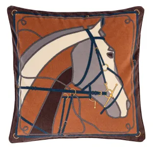 NEW HORSE CUSHION BLUE