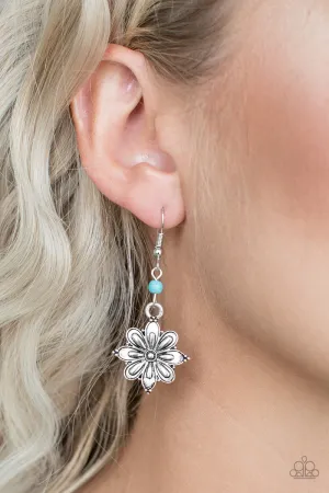 Open Door Jewelry - Cactus Blossom - Blue Earrings - Paparazzi Accessories